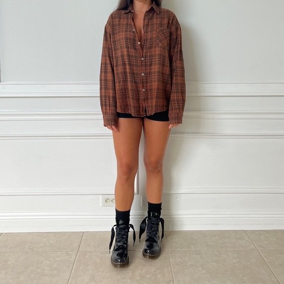 Urban Outfitters Tops - Brown Plaid Vintage Shirt
